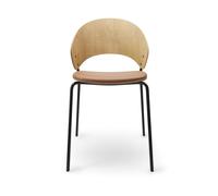 Eva Solo Dosina Chaise de Salle à Manger Assise Rembourrée Chêne/Cognac/ Noir