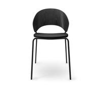 Eva Solo Dosina Chaise de Salle à Manger Siège Rembourré Noir/ Cuir Noir