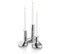 Eva Solo Bougeoirs Mellow – Lot de 3 en acier inoxydable brillant, 8/12/16 cm, argent