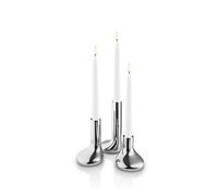 Eva Solo Bougeoirs Mellow – Lot de 3 en acier inoxydable brillant, 8/12/16 cm, argent