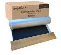 EVAFLOOR Sous Couche Parquet Aluminium 1x20 mètres | Sous-Couche Isolant pour Sol Stratifié Chauffant | Fabriqué avec Base EVA 2mm + Film Aluminium | Inclut Adhésif