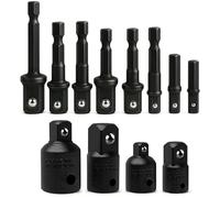 EVANCE 12pcs Adaptateur Douille 1/4", 1/2", 3/8" Forets Hexagonale Adaptateur Set crou Reducteur Socket Adaptor Converter Clés à Rochet Embouts
