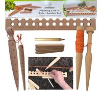 Evanmore Ensemble d'outils de plantation pour semis et semis, marqueur de ligne, grand et petit plantoir, 8 étiquettes et crayon. 100 % sans plastique et respectueux de l'environnement