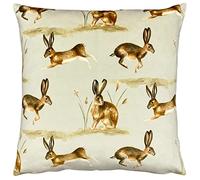 Evans Lichfield Country Running Coussin rembourré en Polyester Motif lièvres Taupe 43 x 43 cm