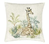 Evans Lichfield Coussin Garni de Plumes Aquarelle Girafe Kenya