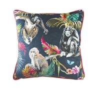 Evans Lichfield Coussin Garni de Plumes Jungle Monkey Bleu 43 x 43 cm