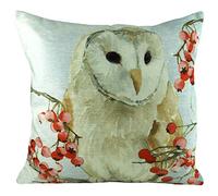 Evans Lichfield Coussin Garni de Polyester Motif hiboux de Noël Multicolore 43 x 43 cm