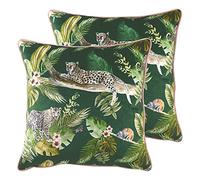 Evans Lichfield Jungle Feather Coussins remplis de plumard (Pack jumelée), Polyester, Vert