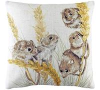 Evans Lichfield Woodland Fieldmice Housse de Coussin en Polyester et Lin Multicolore 43 x 43 cm