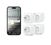 Eve Energy (Matter) lot de 4 - Prise intelligente, contrôle via une app et par commande vocale, Fonctionne avec Apple Home, Alexa, Google Home, SmartThings, Nécessite un concentrateur