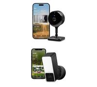 EVE Outdoor Cam - caméra projecteur sécurisée, sécurité et confidentialité maximales & Cam - Caméra intérieure Intelligente, résolution 1080p, Wi-FI, confidentialité absolue