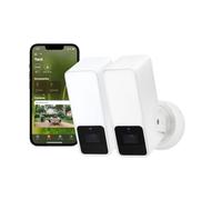 EVE Outdoor Cam Lot de 2 - caméra projecteur sécurisée, sécurité et confidentialité maximales (HomeKit Secure Video), 1080p, Vision Nocturne, Wi-FI (2,4 GHz), détecteur de Mouvement