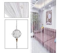 Eve Split Rideau décoratif pour Porte - Panneau Mural à Franges - Séparateur de fenêtre - pour Mariage, café, Restaurant, pièces en Cristal - Décoration d'intérieur (Blanc)
