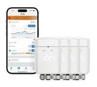 Eve Thermo (Matter, 4e gén) Lot de 4-vanne de radiateur à Thermostat Intelligent, contrôle Automatique de la température, Alexa, Apple Maison, GoogleHome, nécessite Un Thread Border Router