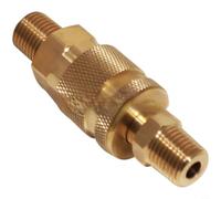 Evenoonest Coupleur de ligne d'air en laiton 1/4 NPT à connexion rapide | Pour systèmes de compresseur, contrôle de pression, design 72,5 mm, utilisation industrielle en atelier, doré, 1 pièce