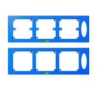 Evenoonest Gabarit de perçage pour boîte de commutation et douille 86 mm | ABS, 320 x 110 x 8 mm, orange/bleu, marquage/coupe/alignement, bois/cloison sèche, armoire/électrique, lot de 2