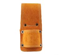 Evenoonest Porte-marteau en cuir de vachette pour ceinture | Cuir de vachette poli, compatible avec marteaux et clés, clip sécurisé, mains libres pour charpentiers, 16 x 7 cm, orange