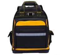 Evenoonest Sac à dos à outils avec base rigide, outil robuste en tissu | Sac de rangement pour matériel, sac à dos multi-poches pour équipement de travail avec bandes réfléchissantes pour chantier