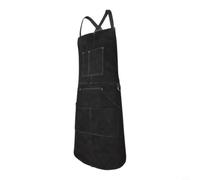 Evenoonest Tablier de soudure en cuir robuste avec 6 poches | Cuir de vache résistant à la chaleur pour forgeron, travail du bois, barbecue, barbecue, jardinage, 91,4 cm, noir