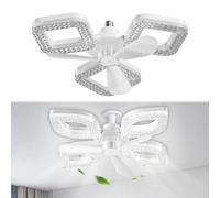 Evenoonest Ventilateur de plafond à intensité variable E27 avec | Luminaire LED encastré à profil bas, luminosité réglable, moteur silencieux pour salon, chambre à coucher, bureau