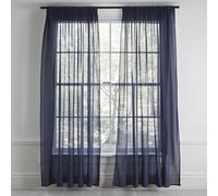 Event Decor Shop Lot de 2 voilages semi-transparents aspect lin bleu marine - 2 panneaux faciles à accrocher avec passe-tringle pour fenêtre de salon, chambre, restaurants et intérieurs de maison