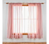 Event Decor Shop Lot de 2 voilages semi-transparents aspect lin doré rose - 2 panneaux faciles à accrocher avec passe-tringle pour fenêtre de salon, chambre, restaurants et intérieurs de maison, 137 x