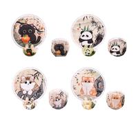 Éventail à main rond pliable et compact avec motif de chats pour femmes