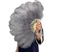 Éventail à plumes avec poignée en bambou, 30 cm, accessoire de scène pliable pour spectacles de danse, théâtre, événements, décoration de fête, séances photo, accessoire de danse, éventail pliable, de