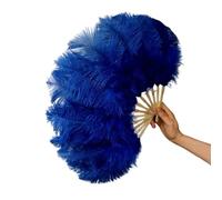 Éventail à plumes avec poignée en bambou, 30 cm, accessoire de scène pliable pour spectacles de danse, théâtre, événements, décoration de fête, séances photo, accessoire de danse, éventail pliable, de