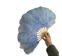Éventail à plumes avec poignée en bambou, 30 cm, accessoire de scène pliable pour spectacles de danse, théâtre, événements, décoration de fête, séances photo, accessoire de danse, éventail pliable, de