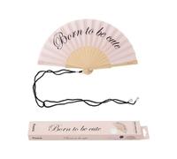 Éventail - FISURA - Mini - Bois - Message 'cute' - Éco-responsable - 34,5 cm