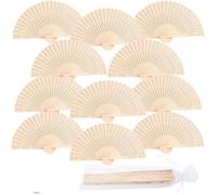 Eventail Mariage en Bois Pliant - Ventilateur Portable de Poche pour Fête, Invités, Cérémonie, Décoration - Idée Cadeau Pratique
