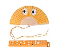 Éventail original - Fisura - Éventail moderne “Yeux"" orange. Avec cordon pour éventail. Cadeau original. 42,5 x 23 cm.