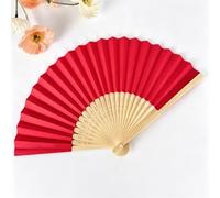 Éventail pliant en bambou léger (rouge, 5) | Éventail pliable à main pour mariages, fêtes, événements d'été en plein air, arrangement à la maison