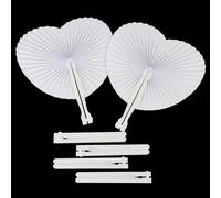 Éventail pliant rond en forme de pêche blanche, 6/12/24 pièces, décoration cadeau d'anniversaire, de mariage, de vacances, cadeau de carnaval de noël pour enfants 24PCS