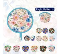 Éventail pliant rond, style japonais, éventail pliant portable d'été, motif magnifique, convient pour les cadeaux de mariage, les jeux de plein air, les fêtes, la décoration intérieure, la décoration 