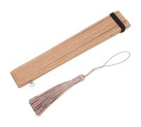 Éventail Pliant Traditionnel en Bambou Marron, Style Vintage, 31 Cm | Léger, Pliable, sans Électronique, pour Cérémonies du Thé et Fêtes, Format 31x18,5cm