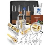 Eventronic 36+5 Pièces Kit de Crochetage Serrure, [2026 Nouvelle Serrure La Plus Difficile] Lock Picking Kit avec 5 Serrures Transparentes, Instructions Détaillées pour Serruriers et Novices