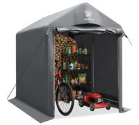 EVER ADVANCED Tente de Stockage 120x180x165cm étanche 3000mm | Abri de Jardin étanche avec 2 Ouvertures d'aération, Garage à vélos abri de vélo Garage de Rangement abri Tout Usage, Gris