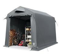 EVER ADVANCED Tente de Stockage 9.8m³, 190x230x225cm étanche 3000mm | Abri de Jardin étanche avec 2 Ouvertures d'aération, Garage à vélos abri de vélo Garage de Rangement abri Tout Usage, Gris