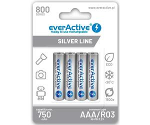 EverActive evhrl03 800 Batterie NiMH Micro AAA 800 mAh, Argent