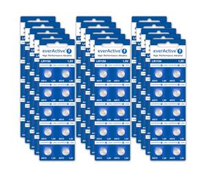 everActive Lot de 200 Piles AG13 1,5 V alcalines Mini G13 LR1154 LR44 - Durée de Vie de 4 Ans - 20 Cartes Blister