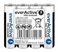 everActive Lot de 4 Piles AA, Pro Alkaline, Mignon LR6 R6 1,5V, Performance maximale, 10 Ans de durée, 4 pièces