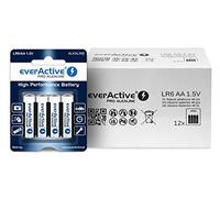 everActive Lot de 48 Piles AA alcalines Pro LR06 R06 1,5 V, Haute Performance, durée de Vie de 10 Ans, Emballage Blister