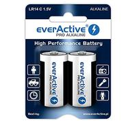 everActive Pro Lot de 12 Piles alcalines C pour bébé LR14 R14 1,5 V | Performances maximales, durée de vie de 10 ans, sous blister