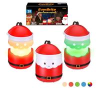EverBrite Lanterne LED Père Noël, Lot de 3, 5 Modes Multicolores