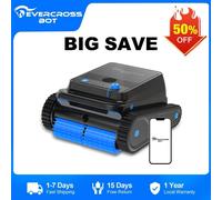 EVERCROSS BOT U8 Robot Piscine Fond et Parois avec APP, autonomie de 120 minutes, 200 m 2 zones de nettoyage, navigation intelligente