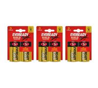 Eveready Lot de 3 Packs 2 Piles Alcaline EVEREADY GOLD D LR20 1,5V