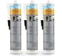 EVERFIX - Mastic bitume et colle - 3 cartouche de 310 ml - Pour la réparation de l'étanchéité par collage, du toit au sous-sol