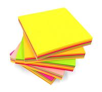 Evergreen Goods Ltd Lot de 4 notes autocollantes | Couleurs pastel ou vives - Choisissez parmi les formes : carré, rectangle, cœur, bulle | Lot de 4 blocs (100 feuilles chacun - 400 feuilles au total